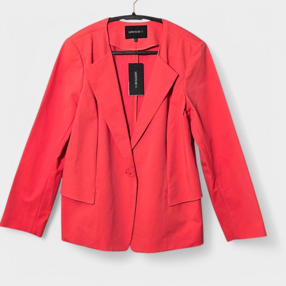 Lafayette 148 Women's Single Button Blazer Pink 14 Business Casual Office NWT